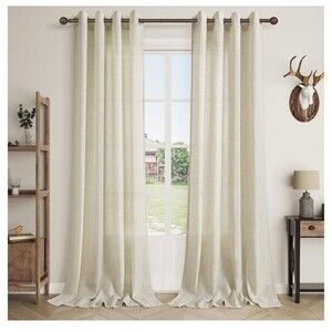 Linen Curtains Light Filtering Curtains Farmhouse Grommet 2 Panel 54/96 ''